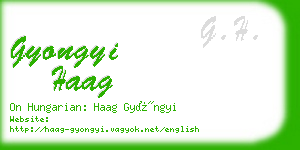 gyongyi haag business card
